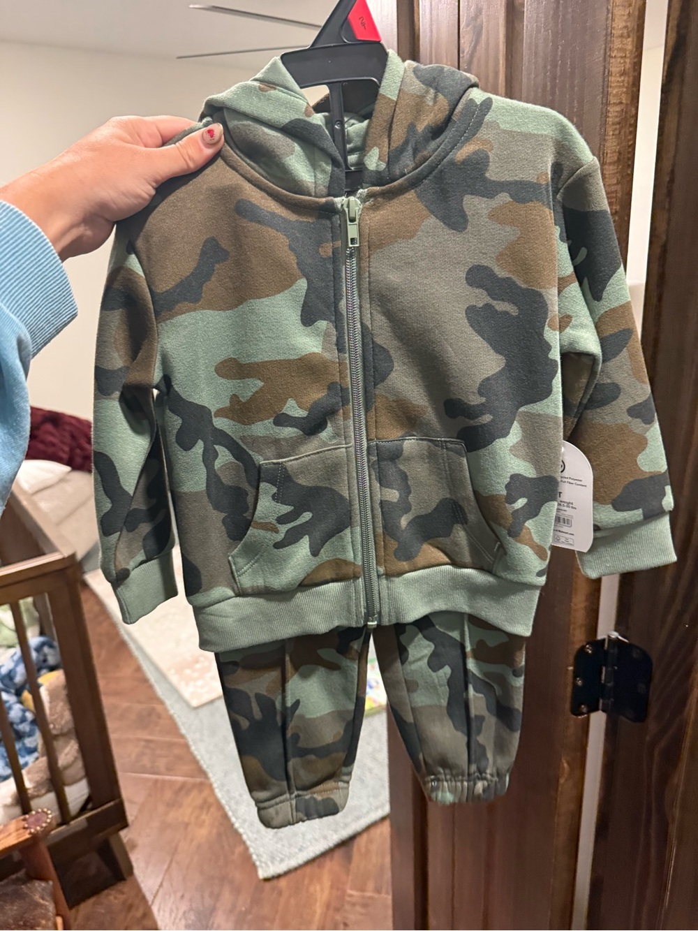 Toddler Camo Zip Hoodie & Jogger Set - Green Camo